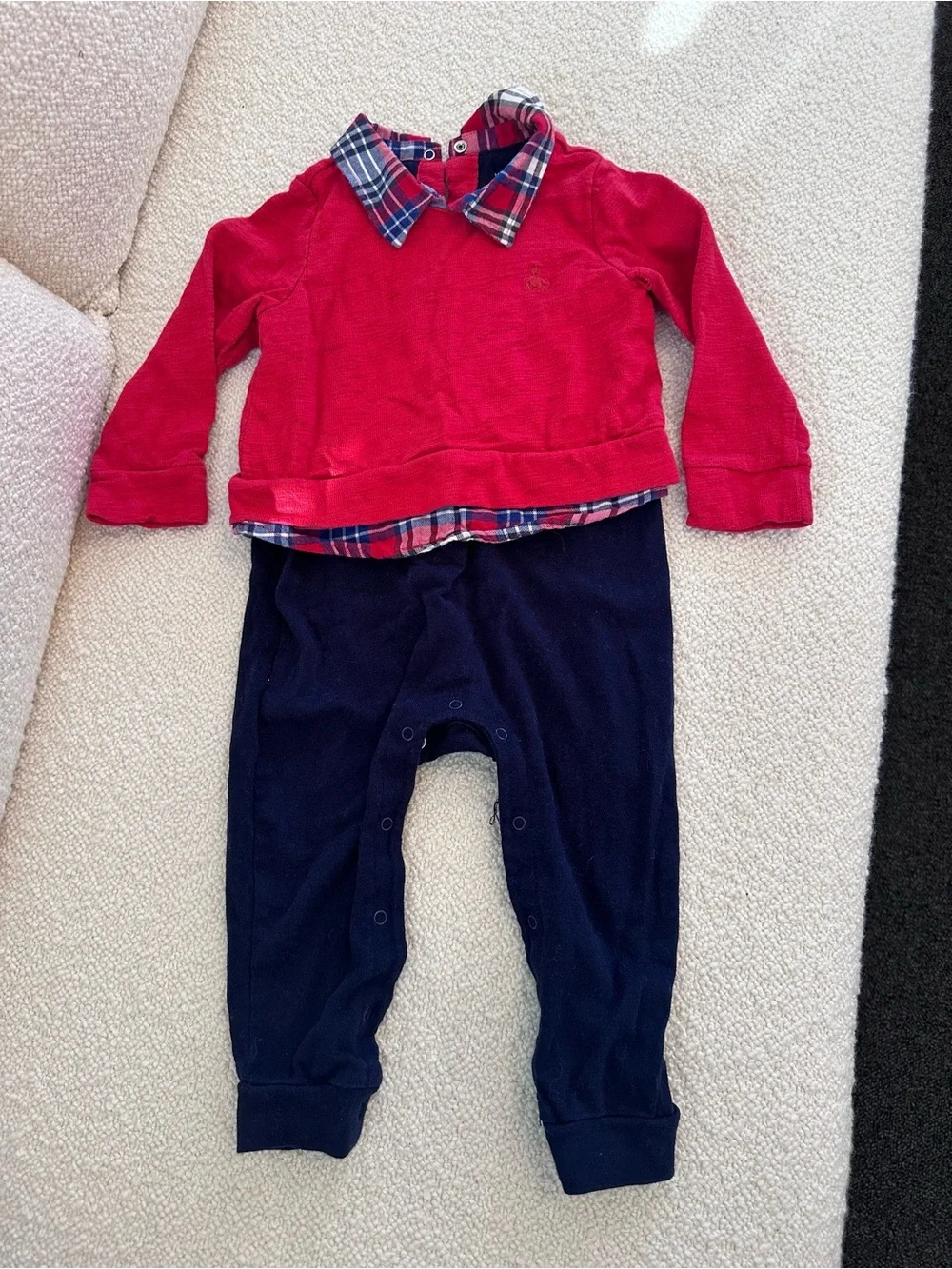 Gap Red Plaid One-Piece and Cardigan Bundle